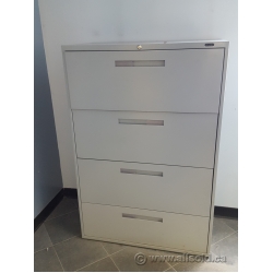 Global Grey 4 Drawer Lateral File Cabinet, Locking